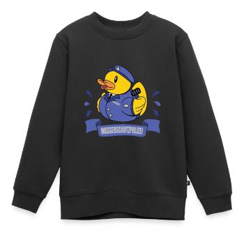 Polizist der Badewanne, Wasserschutzpolizei - Kinder Premium Organic Sweatshirt - Schwarz - Vorne - AI Model Kid Female (0cm)