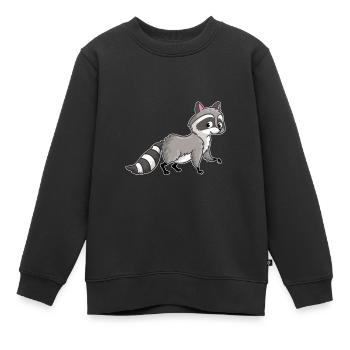 Süßer Waschbär Tierfreund Bär Tierliebe - Kinder Premium Organic Sweatshirt - Schwarz - Vorne - AI Model Kid Female (0cm)