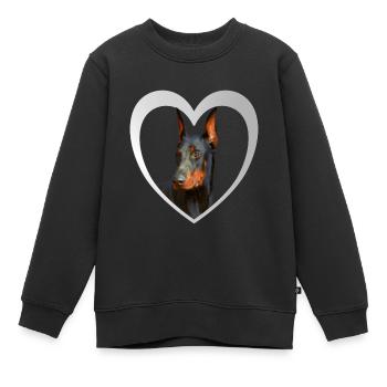 Dobermann - Dobermann Hund - Kinder Premium Organic Sweatshirt - Schwarz - Vorne - AI Model Kid Female (0cm)