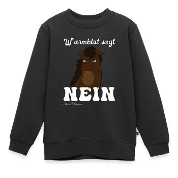 Warmblut sagt Nein Irre lustiges störrisches Pferd - Kinder Premium Organic Sweatshirt - Schwarz - Vorne - AI Model Kid Female (0cm)