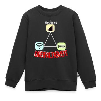 Nerd geek gamer WLAN Empfang modern Dreifaltigkeit - Kinder Premium Organic Sweatshirt - Schwarz - Vorne - AI Model Kid Female (0cm)