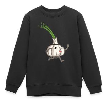 Cooler Knoblauch - Kinder Premium Organic Sweatshirt - Schwarz - Vorne - AI Model Kid Female (0cm)