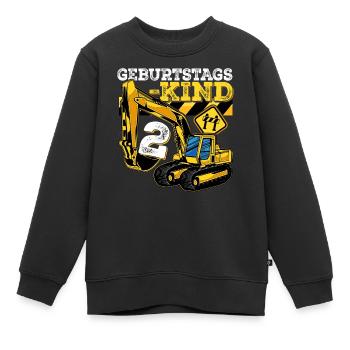 Bagger Baustelle Geburtstag 2 Jahre Geschenk Bau - Kinder Premium Organic Sweatshirt - Schwarz - Vorne - AI Model Kid Female (0cm)