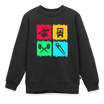 Schmied Amboss - Kinder Premium Organic Sweatshirt - Schwarz - Vorne - AI Model Kid Female (0cm)