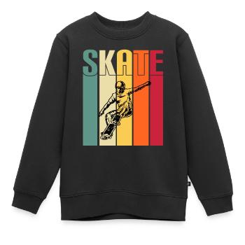 skateboard skater skaters de sport patiner - Sweat Premium enfant bio - noir - Devant - AI Model Kid Female (0cm)