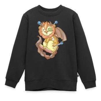 Kawaii Pastel Goth Voodoo Doll Cute Manticore - Sweat Premium enfant bio - noir - Devant - AI Model Kid Female (0cm)