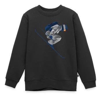 Skieur acrobatique - Sweat Premium enfant bio - noir - Devant - AI Model Kid Female (0cm)