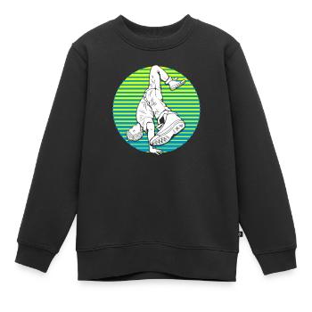 Breakdance Breakdancer Cadeau de silhouette - Sweat Premium enfant bio - noir - Devant - AI Model Kid Female (0cm)