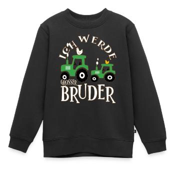Ich werde großer Bruder Traktor Geschenk - Kinder Premium Organic Sweatshirt - Schwarz - Vorne - AI Model Kid Female (0cm)