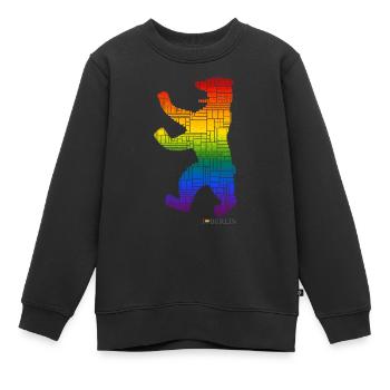 Ours berlinois - I Love Berlin - Pride Edition - Sweat Premium enfant bio - noir - Devant - AI Model Kid Female (0cm)
