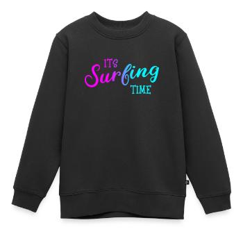 Surfing - Kinder Premium Organic Sweatshirt - Schwarz - Vorne - AI Model Kid Female (0cm)
