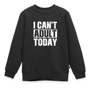 I CAN’T ADULT TODAY LAZY CAT - Sweat Premium enfant bio - noir - Devant - AI Model Kid Female (0cm)