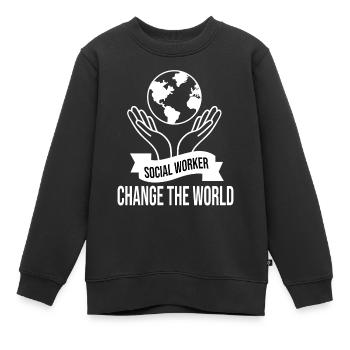 Love Social Worker Hero - Charitable Social Work - Sweat Premium enfant bio - noir - Devant - AI Model Kid Female (0cm)