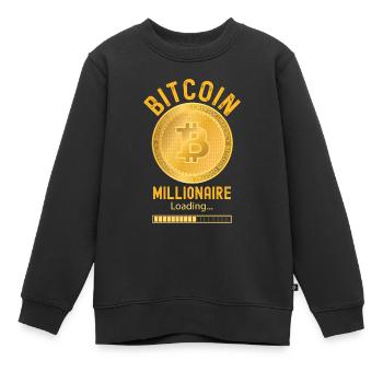 Bitcoin Millionär wird geladen - Kinder Premium Organic Sweatshirt - Schwarz - Vorne - AI Model Kid Female (0cm)
