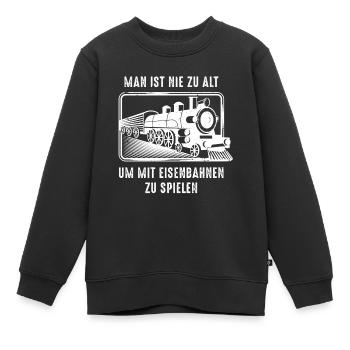 Modelleisenbahn - Kinder Premium Organic Sweatshirt - Schwarz - Vorne - AI Model Kid Female (0cm)