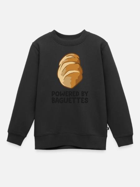 Propulsé par Baguettes Love Baguettes - Sweat Premium enfant bio - noir