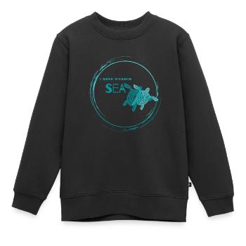 Das Meer ist Vitamin C - Kinder Premium Organic Sweatshirt - Schwarz - Vorne - AI Model Kid Female (0cm)