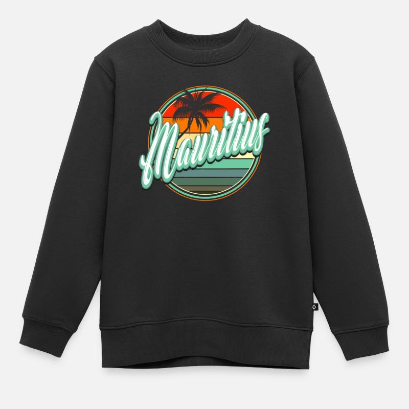 Vacances d’été à la plage - Ile Maurice - Sweat Premium enfant bio - noir