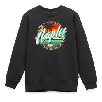 SommerStrandurlaub - Neapel - Kinder Premium Organic Sweatshirt - Schwarz - Vorne - AI Model Kid Female (0cm)