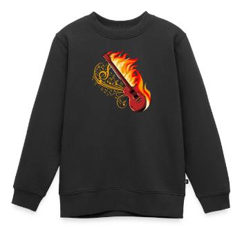 Guitare électrique guitare - Sweat Premium enfant bio - noir - Devant - AI Model Kid Female (0cm)