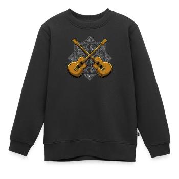 Guitare électrique guitare - Sweat Premium enfant bio - noir - Devant - AI Model Kid Female (0cm)