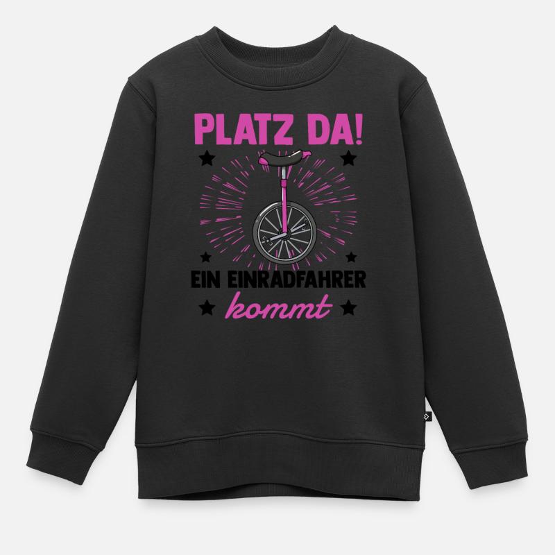 Einrad - Kinder Premium Organic Sweatshirt - Schwarz