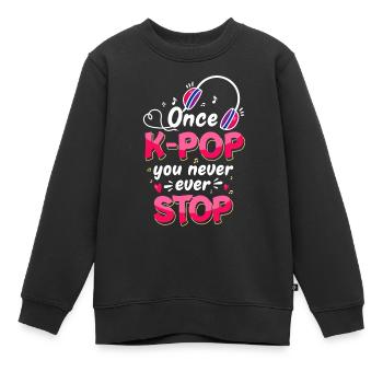 K-Pop - Kinder Premium Organic Sweatshirt - Schwarz - Vorne - AI Model Kid Female (0cm)