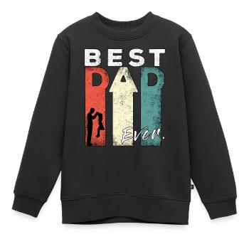 Best Dad Ever Retro Best Dad Expectant Dad - Kids Premium Organic Sweatshirt - black - Front - AI Model Kid Female (0cm)