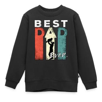 Best Dad Ever Retro Best Dad Expectant Dad - Kids Premium Organic Sweatshirt - black - Front - AI Model Kid Female (0cm)