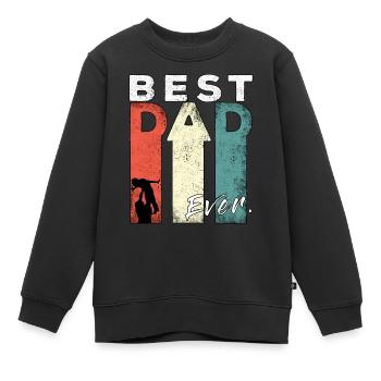 Best Dad Ever Retro Best Dad Expectant Dad - Kids Premium Organic Sweatshirt - black - Front - AI Model Kid Female (0cm)