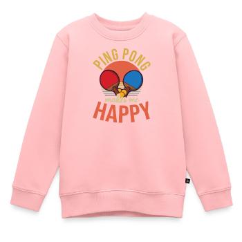 Tischtennis Ping Pong macht mich glücklich - Kinder Premium Organic Sweatshirt - Rosa - Vorne - AI Model Kid Female (0cm)