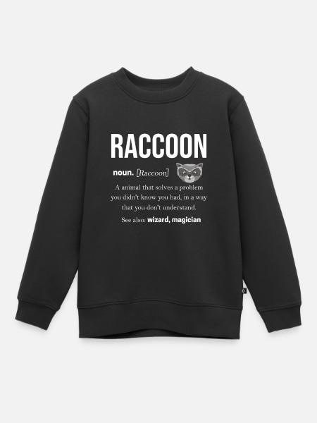 Raton laveur Racoon animal cadeau furet martre - Sweat Premium enfant bio - noir
