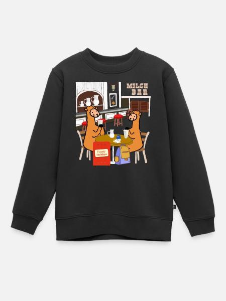 Milchbar Alpaka - Kinder Premium Organic Sweatshirt - Schwarz