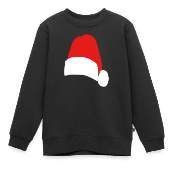Noël Nicolas casquette - Sweat Premium enfant bio - noir - Devant - AI Model Kid Female (0cm)