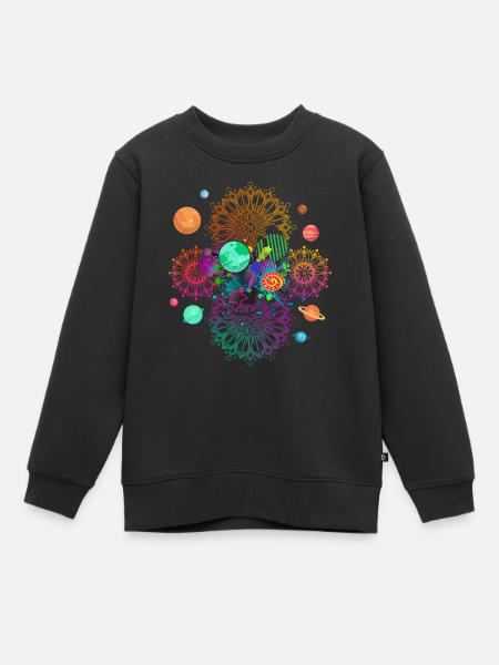 Mandala Psychedelic - Kids Premium Organic Sweatshirt - black