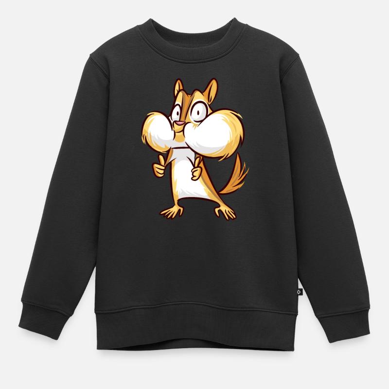 Eichhörnchen - Kinder Premium Organic Sweatshirt - Schwarz