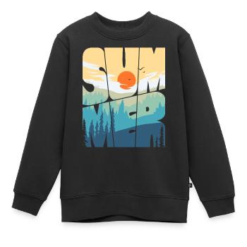 summer - Kinder Premium Organic Sweatshirt - Schwarz - Vorne - AI Model Kid Female (0cm)