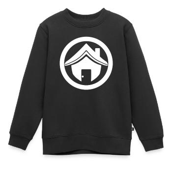 House roof - Kids Premium Organic Sweatshirt - black - Front - AI Model Kid Female (0cm)
