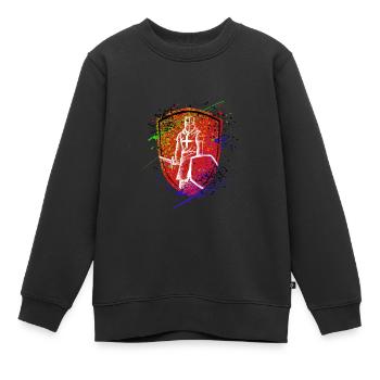 Schild Ritter Templer Krieger - Kinder Premium Organic Sweatshirt - Schwarz - Vorne - AI Model Kid Female (0cm)