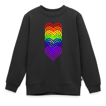 Arc-en-ciel, Arc-en-ciel, Arc-en-ciel, Arc-en-ciel, Arc-en-ciel - Sweat Premium enfant bio - noir - Devant - AI Model Kid Female (0cm)