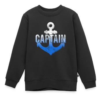 Capitaine - Sweat Premium enfant bio - noir - Devant - AI Model Kid Female (0cm)