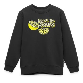 Citron Soyez pas amers citrons - Sweat Premium enfant bio - noir - Devant - AI Model Kid Female (0cm)