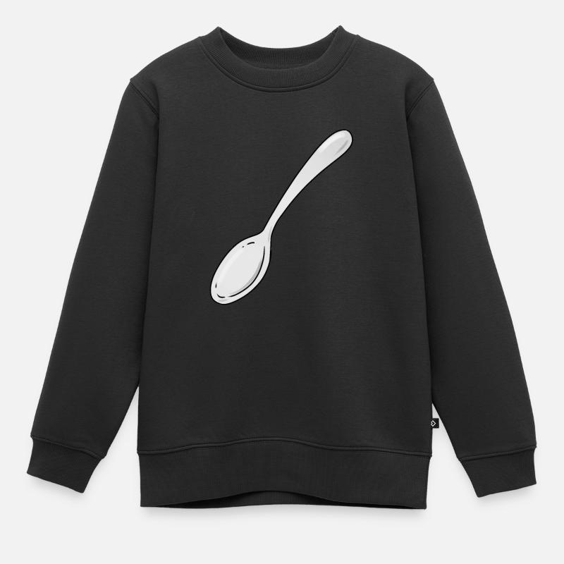 Cuillère - Sweat Premium enfant bio - noir