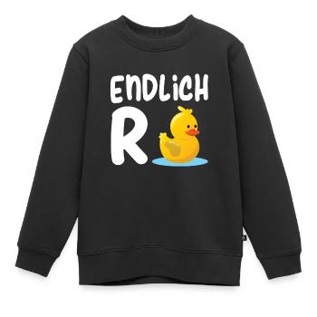 Endlich Rentnerin - Endlich Rente Ente - Kinder Premium Organic Sweatshirt - Schwarz - Vorne - AI Model Kid Female (0cm)