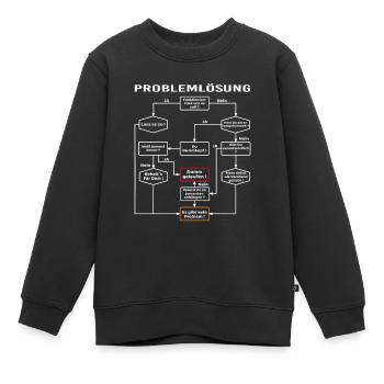 Problemlösung Prozess Diagramm, Männerprobleme - Kinder Premium Organic Sweatshirt - Schwarz - Vorne - AI Model Kid Female (0cm)