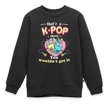 K-Pop - Kinder Premium Organic Sweatshirt - Schwarz - Vorne - AI Model Kid Female (0cm)