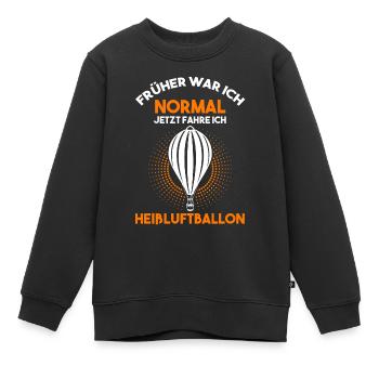 Ballonfahrer Heißluftballon Heissluftballon Pilot - Kinder Premium Organic Sweatshirt - Schwarz - Vorne - AI Model Kid Female (0cm)