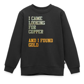 Kupfer Gold Schatz Schatzsuche Geschenkidee Meme - Kinder Premium Organic Sweatshirt - Schwarz - Vorne - AI Model Kid Female (0cm)
