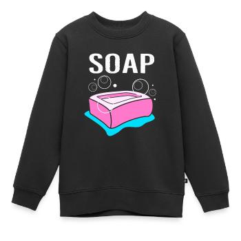 Seife - Kinder Premium Organic Sweatshirt - Schwarz - Vorne - AI Model Kid Female (0cm)