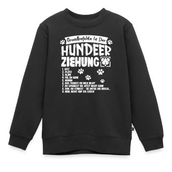 Grundbefehle der Hundeerziehung Hundemotiv - Kinder Premium Organic Sweatshirt - Schwarz - Vorne - AI Model Kid Female (0cm)